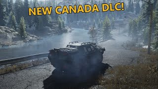 SnowRunner  NEW BEAUTIFUL CANADA DLC MAP GAMEPLAY  Flooded Foothills Upcoming DLC [upl. by Anselma]