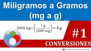 Miligramos a gramos mg a g [upl. by Hayifas]