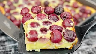 LAUTHENTIQUE RECETTE DU CLAFOUTIS AUX CERISES 🍒 Facile et rapide [upl. by Arad]