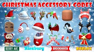 CHRISTMAS ACCESSORY CODES amp LINKS  Brookhaven Bloxburg Berry Avenue amp other games  ROBLOX [upl. by Nolita]