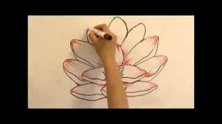 How to Draw a Lotus Flower SIMPLE amp EASY [upl. by Ahsilra]