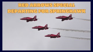 LIVE RED ARROWS SPECIAL Red Arrows Departing for Exercise SPRINGHAWK [upl. by Aihsi]