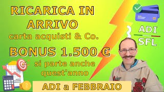 RICARICA IN ARRIVO DA INPS SE SALTA LA CARTA ACQUISTI  BONUS 1500 PSICOLOGO  CARTA ADI [upl. by Maddie]