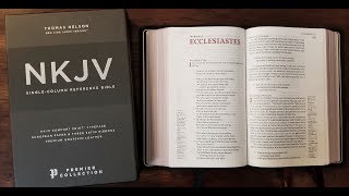 NKJV Single Column Reference Bible Premier Collection Review [upl. by Atilehs]