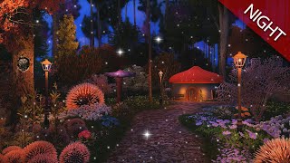 Enchanted Forest Ambience  NIGHT 🌲✨ for sleep study and relaxation  occasional rain wind chimes [upl. by Loggins]