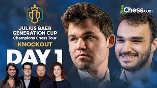 Julius Baer Generation Cup 2023 Day 1  Magnus Fabiano Battle The New Guard As Lazavik Makes Debut [upl. by Sandler]