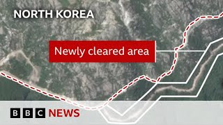 North Korea building border ‘wall’ satellite images reveal  BBC News [upl. by Rratsal]