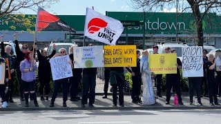 Hundreds of Christchurch Woolworths workers walk off the job [upl. by Sellers]