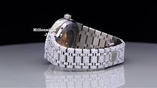 Top Model Moissanite Iced Out Watch Stainless Steel  Millennium Jewelery moissanite hiphop [upl. by Eward]