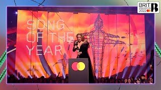 Adele wins Song of the Year  The BRIT Awards 2022 [upl. by Anirehc]