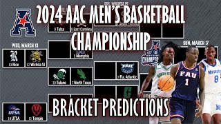 2024 AAC MENS BASKETBALL TOURNAMENT BRACKET AND PREDICTIONS [upl. by Adaliah]