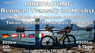 BIKEPACKING Rennrad Transalp im Herbst  Open UP  800km Erholungsurlaub in den Bergen in 4K [upl. by Anih613]