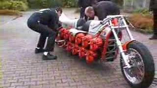 Chainsawpowered motorcycle startup [upl. by Sanoy]