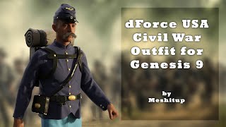 3D USA Civil War Uniform Up to 4K [upl. by Eellehs462]