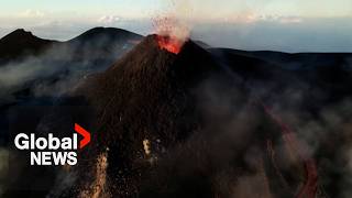 Mount Etna eruption Explosions of lava from new active crater puts on spectacular show [upl. by Nylsaj905]