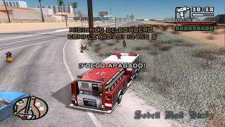 Grand Theft Auto San Andreas Remastered 100 Misiones Bombero Inmunidad al Fuego [upl. by Hteboj]