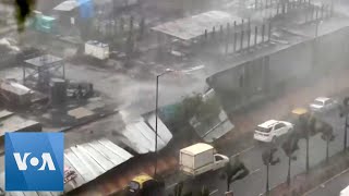 Powerful Cyclone Brings Intense Rain Wind to Mumbai India  VOANews [upl. by Antoni235]