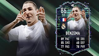 FIFA 22 KARIM BENZEMA 86 FLASHBACK PLAYER REVIEW I FIFA 22 ULTIMATE TEAM [upl. by Wash]