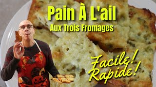 Pain à lail aux trois fromages  Un pain à lail facile et rapide [upl. by Daffi]