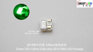 Green LED 520nm Side view 3014 SMD LED Package [upl. by Ahcsatan199]