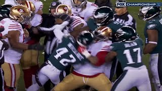 Trent Williams BODY SLAMS KVon Wallace at the end of the NFC Championship [upl. by Slein]