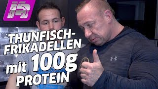 Markus backt Thunfisch Frikadellen mit 100g Protein [upl. by Akkin]