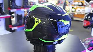 HJC RPHA 11 Bleer Carbon MC4H Helmet Green [upl. by Ainirtak]