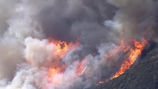 Strong Winds Fuel Destructive Southern California Wildfire  NBC Nightly News [upl. by Sivad]