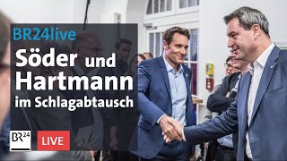 Die Konfrontation Söder und Hartmann im Schlagabtausch  BR24ive [upl. by Nivel]