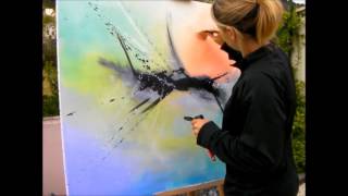 comment faire une peinture abstraite acrylique demonstration vidéo HD YouTube [upl. by Lawler]