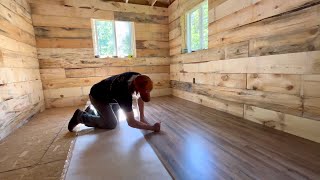 Simple Mortgage Free Cabin Addition Rough Cut Lumber And Flooring [upl. by Sices]