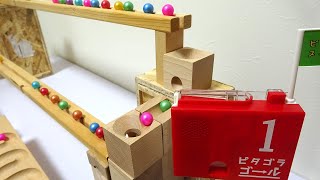 Marble run race ☆ Wood HABA transparent pipe mixed course amp Pitagora switch [upl. by Chaudoin]