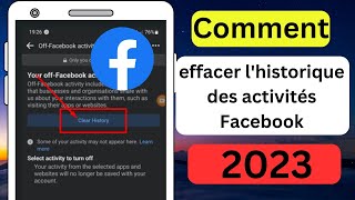 Comment effacer lhistorique des activités Facebook 2023 Effacer lhistorique des activités sur Fb [upl. by Broderic]