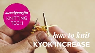 How to knit  KYOK Increase k1 yo k1 into the same stitch [upl. by Smail]