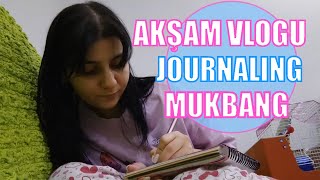 AKŞAM RUTİNİM VLOG  NOODLE MUKBANG  Cilt bakımı Mukbang Ajanda doldurma Sohbet [upl. by Pessa]