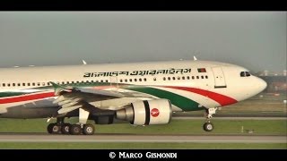 Biman Bangladesh Airbus A310 S2 ADK landing at Rome Fiumicino Airport [upl. by Nagel722]