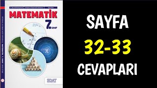 7Sınıf Matematik Ders Kitabı Sayfa 32 33 Cevaplar Çözümler [upl. by Klatt]