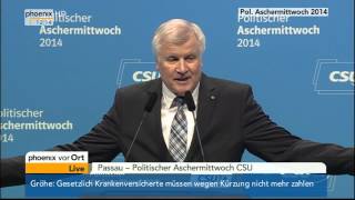 Rede von Horst Seehofer  Politischer Aschermittwoch der CSU am 05032014 [upl. by Dihsar]