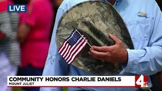 WATCH LIVE Charlie Daniels body returned to Mount Juliet [upl. by Nefen]