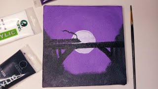 Easy acrylic painting tutorialStep by step acrylic painting for beginners🎨🖌️ [upl. by Nnylecyoj]