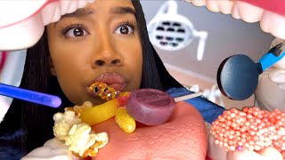 ASMR Dentist Cleans Your Teeth and Eats The Candy amp Snacks Out Of It 🦷🍫 ASMR Dentist Roleplay [upl. by Aynot]