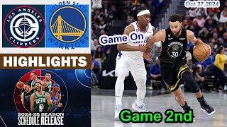 Warriors vs Clippers GAME 2nd QTR HIGHLIGHTS  October 27 2024  20242025 NBA Season Highlights [upl. by Oiceladni]