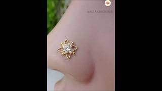 Latest Gold Nose pin design New Nose ring goldnosering nosepincollection trending youtubeshorts [upl. by Maclay923]