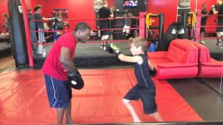 Sensei Peter Cunningham training 9 year old student Vincent 2014 [upl. by Annaul880]