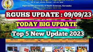 RGUHS UPDATE  090923RGUHS Updates Today  Rajiv Gandhi University of Health Sciences Bangalore [upl. by Jain]