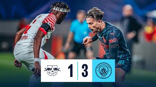 Highlights  Leipzig 13 City  Uefa Champions League  ALVAREZ AND DOKU LATE SHOW GIVES CITY WIN [upl. by Eecyac923]