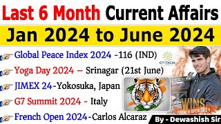 Last 6 Months Current Affairs 2024  January 2024 To June 2024  Most Important Current Affairs 2024 [upl. by Welsh386]