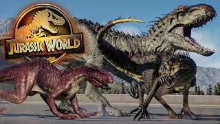 INDOMINUS REX vs INDORAPTOR vs SCORPIOS REX  Jurassic World Evolution 2 [upl. by Vashtia]