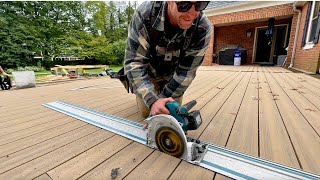 Installing Decking Cutting in Borders and Framing up a Fireplace [upl. by Charis]