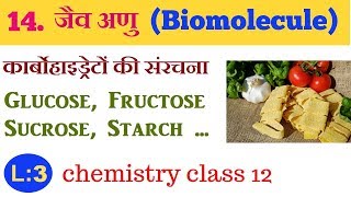 chapter 14 जैव अणु Biomolecule L3class 12 chemistry hindi medium [upl. by Meek746]